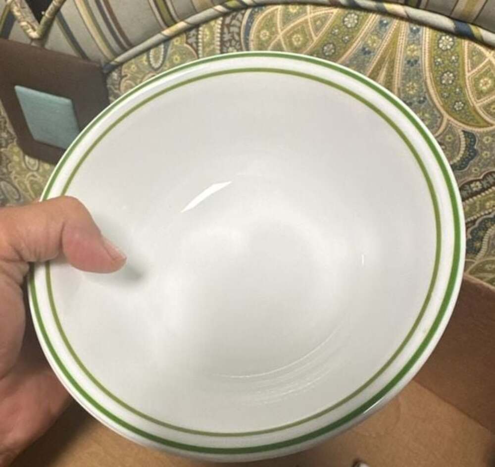 Corelle Country Cottage 6" Bowls Green Stripes Set of 8